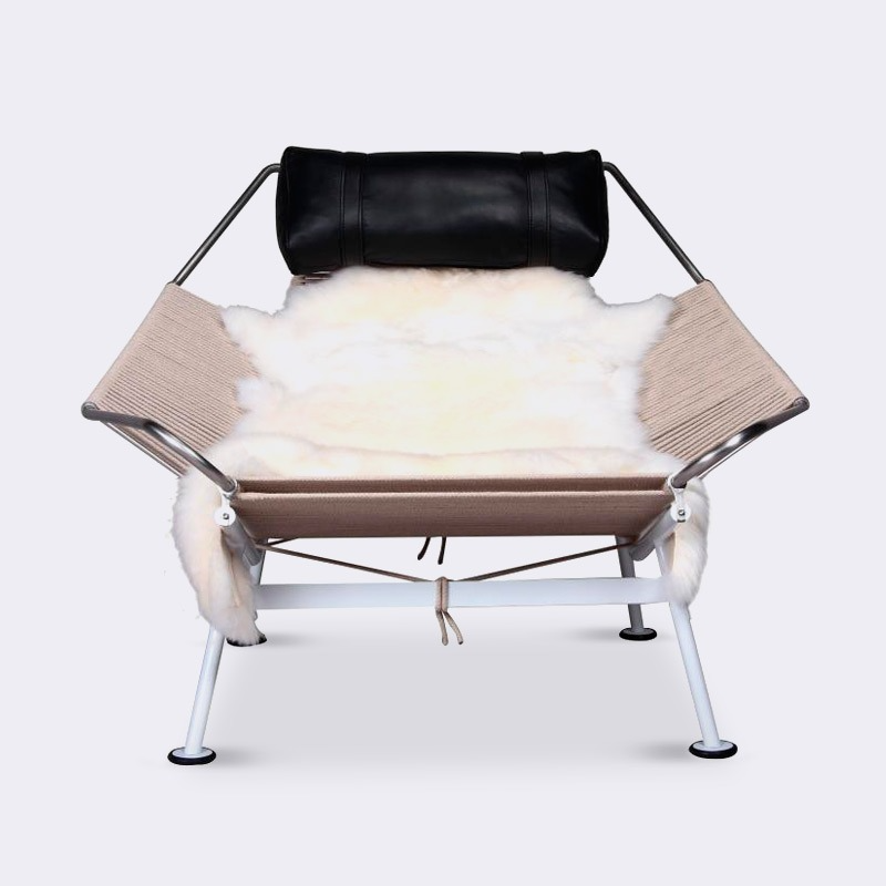 크래드 라운지 의자 호주산 양털 서재 디자인 체어
